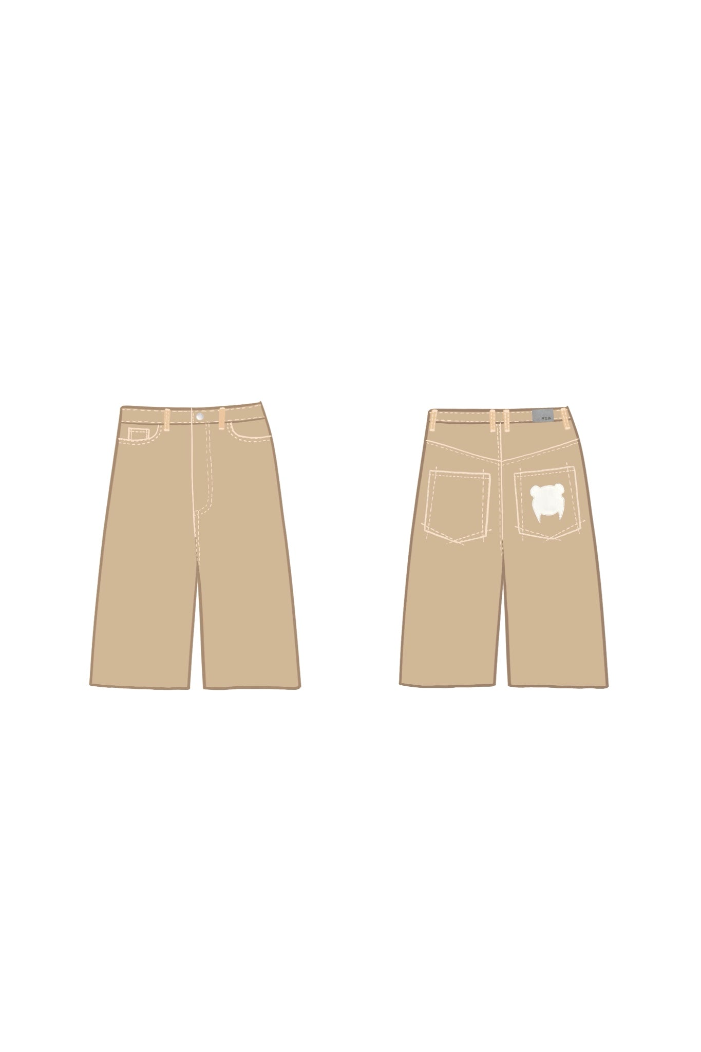 OVERSIZE BASIC BEIGE SHORTS